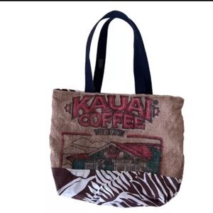 Sasaki Burlap Tote Bag  2009 Kauai coffee Burlap